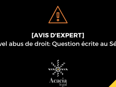 Nouvel Abus de droit : Question écrite au Sénat !