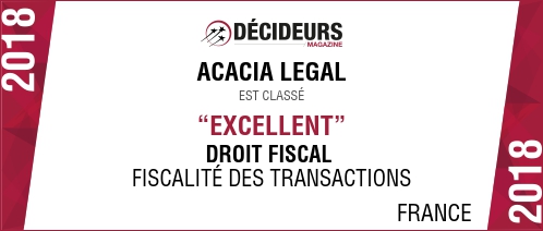 Acacia Legal dans le classement Décideurs "Stratégies Financières et Fiscales"